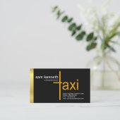 Gold Tab minimalistisch legant Plain Black Taxi Visitekaartje (Staand voorkant)