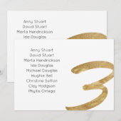 Gold-tabel 3-tabelnummer Weddenschap-kaart Bedankkaart (Voorkant / Achterkant)