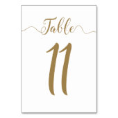 Gold Table Number 11 Wedding Table Nummers Kaart (Achterkant)