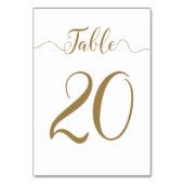 Gold Table Number 20 Wedding Table Kaart Numbers (Achterkant)