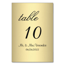 Gold Table Number Kaart