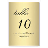 Gold Table Number Kaart (Voorkant)