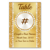 Gold Table NUMBER Kaarten, 50th Jubileum Birthday Kaart (Voorkant)