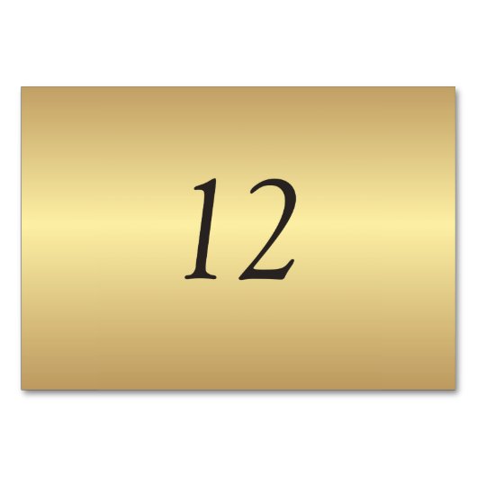 Gold Table Number Tabel Kaarten (Achterkant)