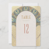 Gold Table Numbers  Art Nouveau Wedding Kaart (Voorkant)