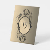 Gold Table Numbers Reclamebord Met Voetstuk (Voorkant)