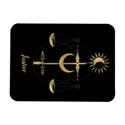 Gold Tarot Justice Symbol Magneet (Horizontaal)