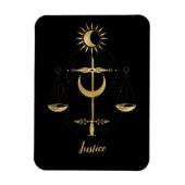 Gold Tarot Justice Symbol Magneet (Verticaal)