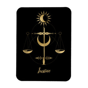 Gold Tarot Justice Symbol Magneet