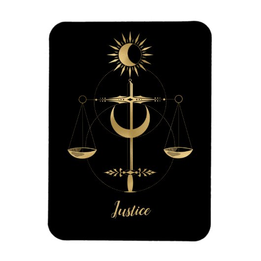 Gold Tarot Justice Symbol Magneet (Verticaal)