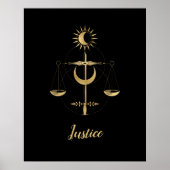 Gold Tarot Justice Symbol Poster (Voorkant)