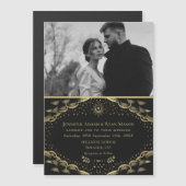Gold Tarot Kaart Wedding Magnetic Photo Card Magnetische Uitnodiging (Voorkant / Achterkant)