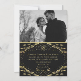 Gold Tarot Kaart Wedding Magnetic Photo Card Magnetische Uitnodiging