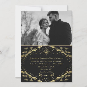 Gold Tarot Kaart Wedding Magnetic Photo Card Magnetische Uitnodiging