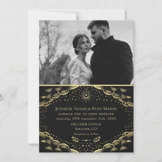 Gold Tarot Kaart Wedding Magnetic Photo Card Magnetische Uitnodiging