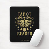 Gold Tarot Reader Moon Phase Moth Stars Muismat (Met muis)