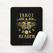 Gold Tarot Reader Moon Phase Moth Stars
