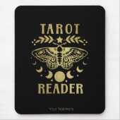 Gold Tarot Reader Moon Phase Moth Stars Muismat (Voorkant)