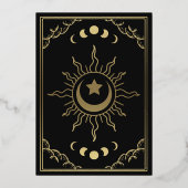 Gold Tarot Witchy Sweet 16 Verjaardagsfeest Folie Uitnodiging (Achterkant)