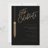 Gold Tassel Party Afstuderen Uitnodigingsfotokaart Save The Date (Voorkant)