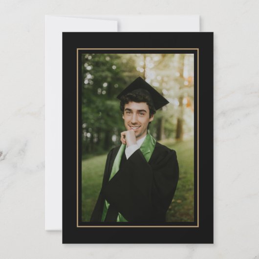 Gold Tassel Party Afstuderen Uitnodigingsfotokaart Save The Date (Achterkant)