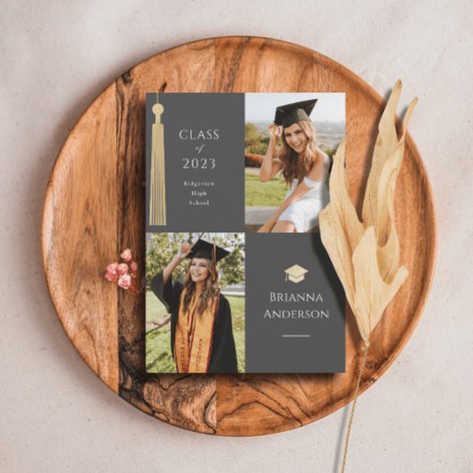 Gold Tassel & Pet 2 Aankondiging van Afstuderen fo