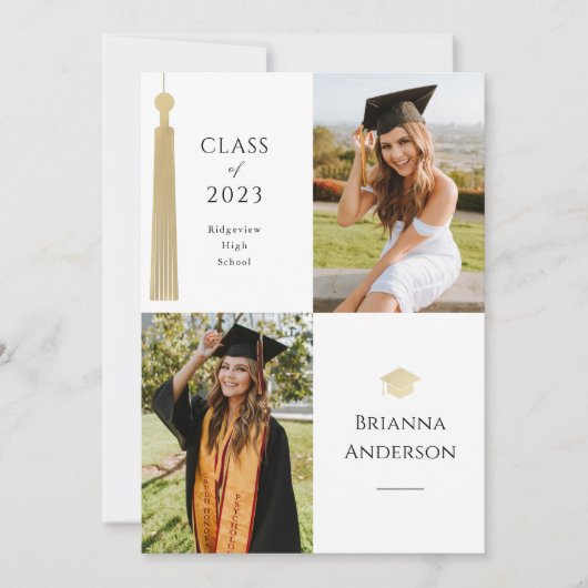 Gold Tassel & Pet 2 Aankondiging van Afstuderen fo (Voorkant)