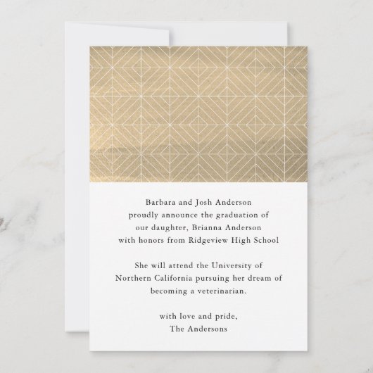 Gold Tassel & Pet 2 Aankondiging van Afstuderen fo (Achterkant)