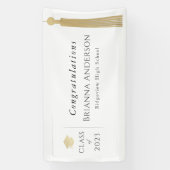 Gold Tassel & Pet White Graduparty Spandoek (Verticaal)