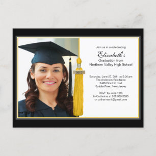 Gold Tassel Photo Graduation Party Invitation 2012 Uitnodiging Briefkaart