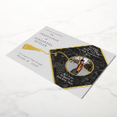 Gold Tassel Photo Script Class 2023 Afstuderen Folie Uitnodiging (Gedraaid)