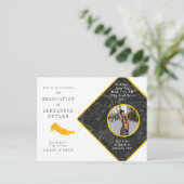 Gold Tassel Photo Script Class of 2023 Afstuderen Briefkaart (Staand voorkant)