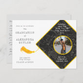Gold Tassel Photo Script Class of 2023 Afstuderen Briefkaart (Voorkant / Achterkant)