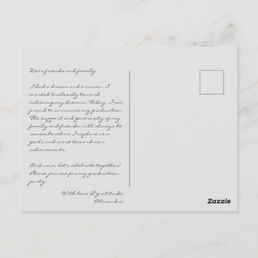 Gold Tassel Photo Script Class of 2023 Afstuderen Briefkaart (Achterkant)