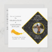 Gold Tassel Photo Script Class of 23 Afstuderen Kaart (Voorkant / Achterkant)