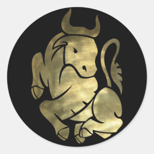 Gold Taurus Bull Stickers