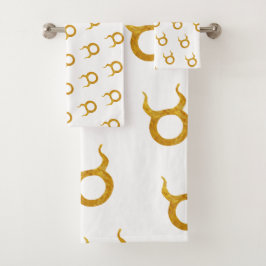 Gold Taurus Zodiac Astrology Sign Bad Handdoek