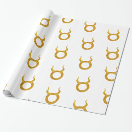 Gold Taurus Zodiac Astrology Sign Cadeaupapier