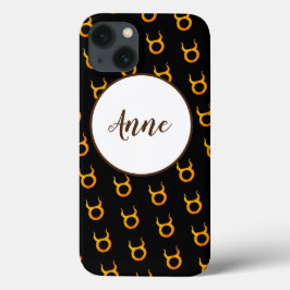 Gold Taurus Zodiac Astrology Sign Personalized Case-Mate iPhone Case