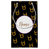 Gold Taurus Zodiac Astrology Sign Personalized Klein Cadeauzakje (Achterkant)