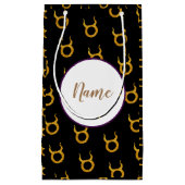 Gold Taurus Zodiac Astrology Sign Personalized Klein Cadeauzakje (Voorkant)