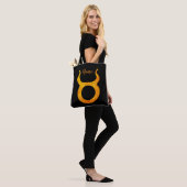 Gold Taurus Zodiac Astrology Sign Personalized Tote Bag (Op model)
