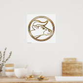 Gold Taurus Zodiac Bull Astrology Sign Poster (Keuken)
