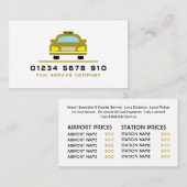 Gold Taxi Cab Logo, prijslijst Visitekaartje (Voorkant / Achterkant)