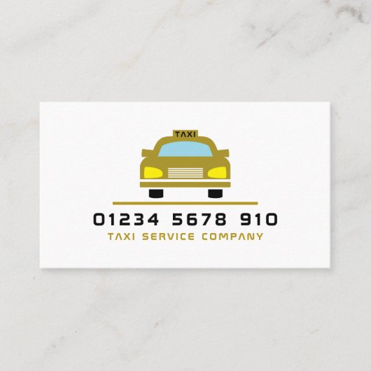 Gold Taxi Cab Logo, prijslijst Visitekaartje (Voorkant)
