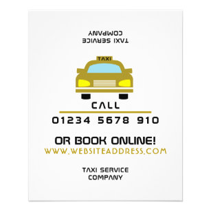 Gold Taxi Cab Logo with Price List Flyer