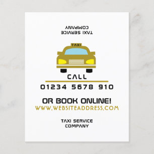 Gold Taxi Cab Logo with Price List Flyer