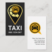 Gold Taxi Location Icon Visitekaartje (Voorkant / Achterkant)