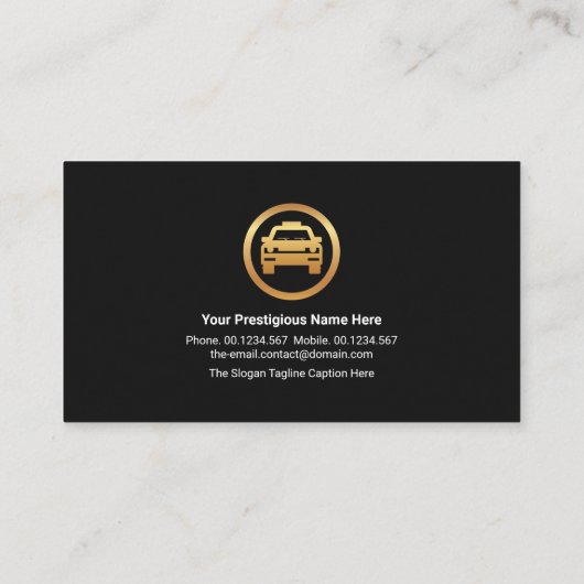 Gold Taxi Service Signation Border Private Driver Visitekaartje (Achterkant)