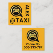 Gold Taxi Speech Box Driver Vierkante Visitekaartje (Voorkant / Achterkant)